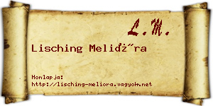 Lisching Melióra névjegykártya
